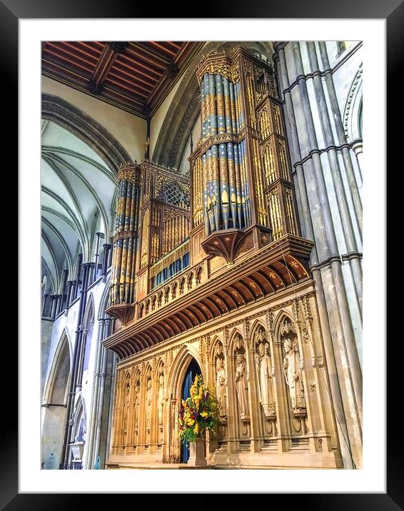 Rochester Cathedral Organ Framed Mounted Print by Kim Slater