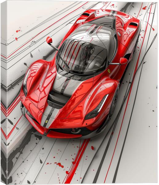 Ferrari Road Car Canvas Print by T2 