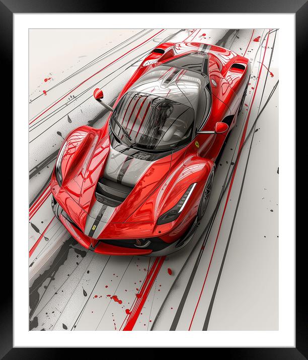 Ferrari Road Car Framed Mounted Print by T2 