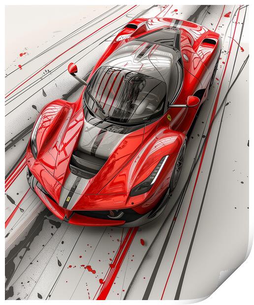Ferrari Road Car Print by T2 