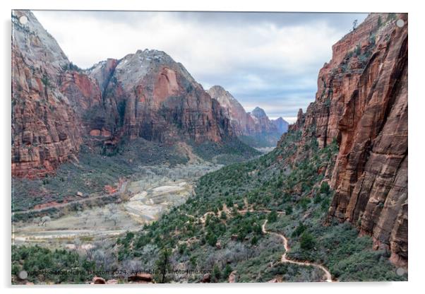 Stunning Canyon View from the West Rim Trail in Zion Canyon Acrylic by Madeleine Deaton
