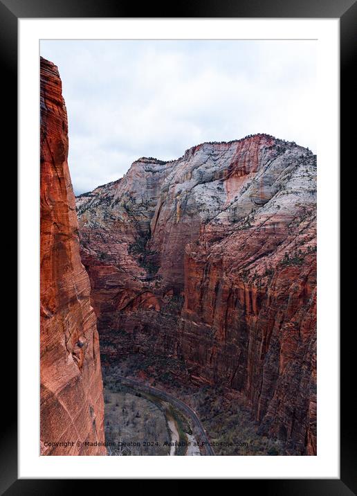 View of the Park Road from the High West Rim Trail Framed Mounted Print by Madeleine Deaton