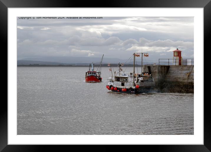 Burghead Harbour Nautical Scene Framed Mounted Print by Tom McPherson