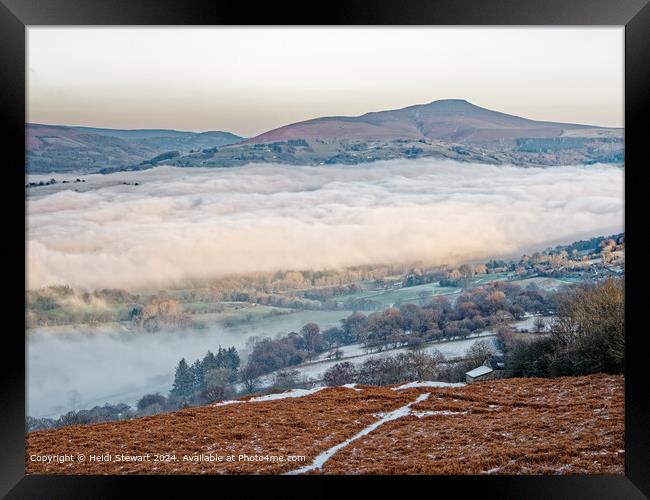Winter Cloud Inversion over Crickhowell Framed Print by Heidi Stewart