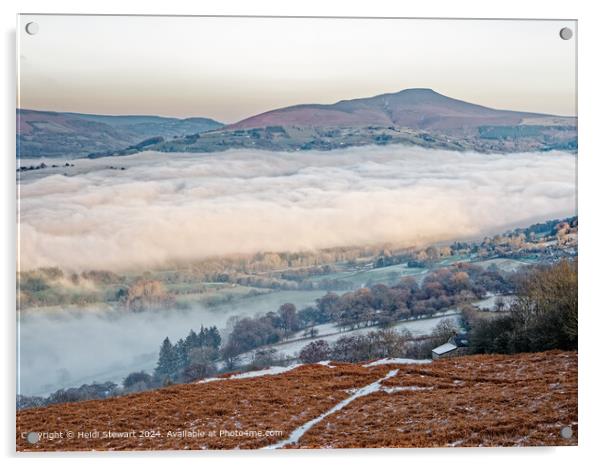 Winter Cloud Inversion over Crickhowell Acrylic by Heidi Stewart