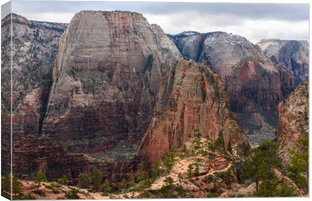 Majestic View of Angel's Landing in Zion National Park, Utah from Above Canvas Print by Madeleine Deaton