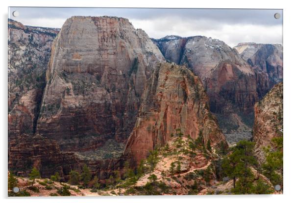 Majestic View of Angel's Landing in Zion National Park, Utah from Above Acrylic by Madeleine Deaton