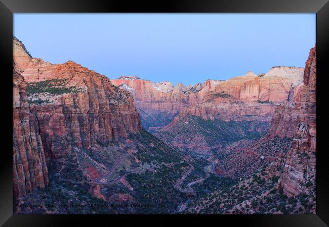 Scenic Sunrise View of the Epic Canyon in Zion Nat Framed Print by Madeleine Deaton