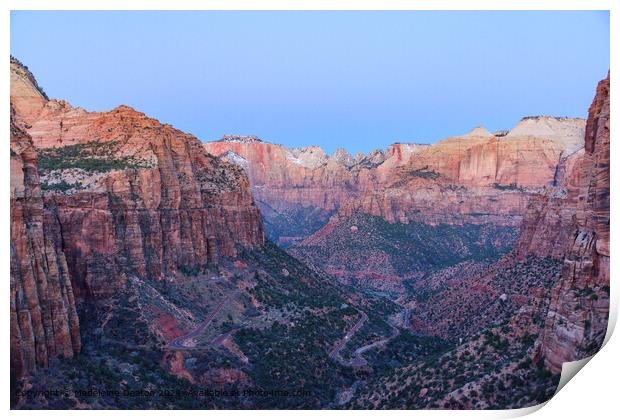 Scenic Sunrise View of the Epic Canyon in Zion Nat Print by Madeleine Deaton