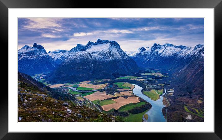 Andalsnes Mountains Landscape Framed Mounted Print by Andrew Briggs