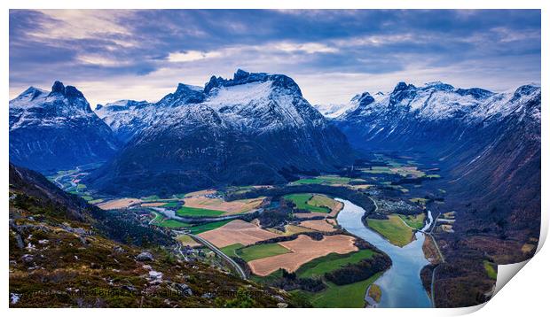 Andalsnes Mountains Landscape Print by Andrew Briggs