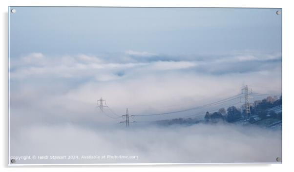 Crickhowell Cloud Inversion Landscape Acrylic by Heidi Stewart