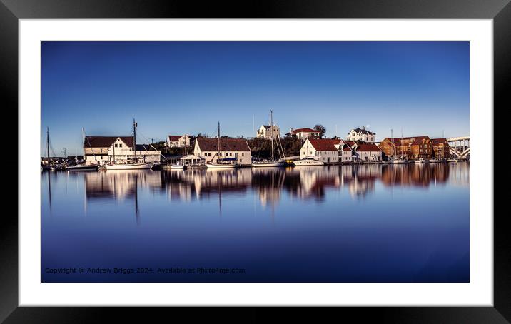 Haugesund Cityscape Reflection Framed Mounted Print by Andrew Briggs