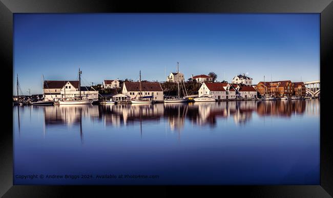 Haugesund Cityscape Reflection Framed Print by Andrew Briggs