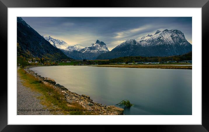 Andalsnes Mountain Landscape Framed Mounted Print by Andrew Briggs