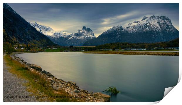 Andalsnes Mountain Landscape Print by Andrew Briggs