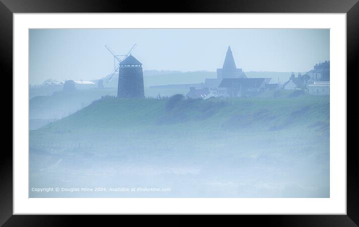 Tranquil St Monan's Haze Landscape Framed Mounted Print by Douglas Milne