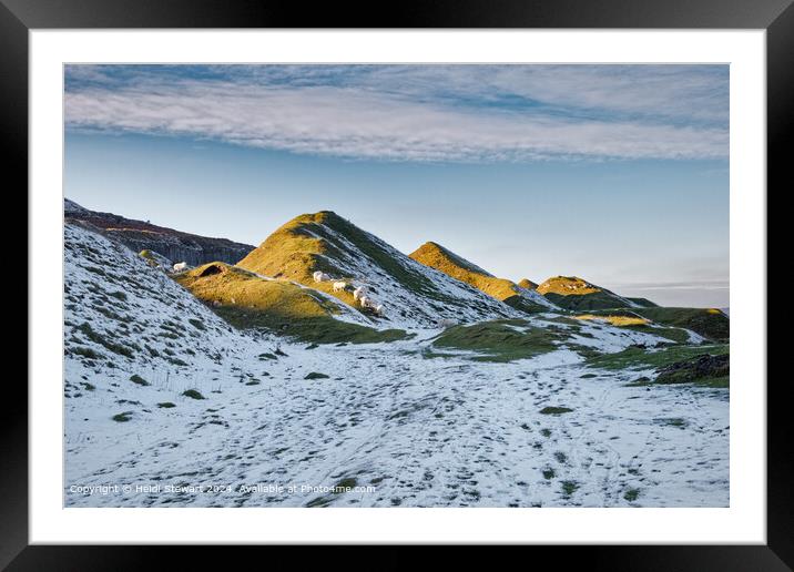 Llangattock Snowy Landscape Framed Mounted Print by Heidi Stewart