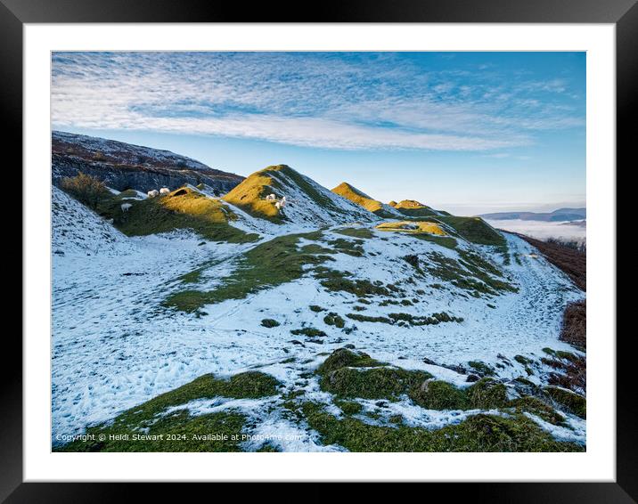 Llangattock Escarpment Snowscape Framed Mounted Print by Heidi Stewart