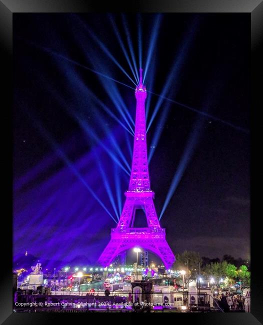 Eiffel Tower Night Lights Framed Print by Robert Galvin-Oliphant