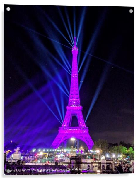 Eiffel Tower Night Lights Acrylic by Robert Galvin-Oliphant
