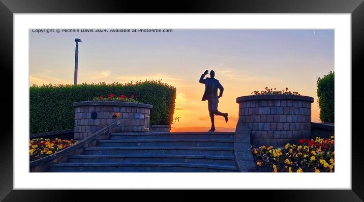 Eric Morecambe Statue at Sunset Framed Mounted Print by Michele Davis