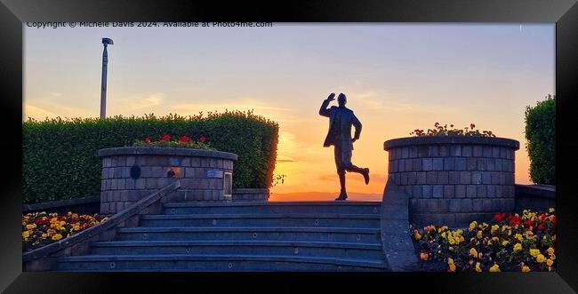 Eric Morecambe Statue at Sunset Framed Print by Michele Davis