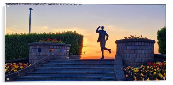 Eric Morecambe Statue at Sunset Acrylic by Michele Davis