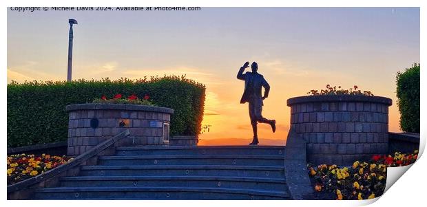 Eric Morecambe Statue at Sunset Print by Michele Davis