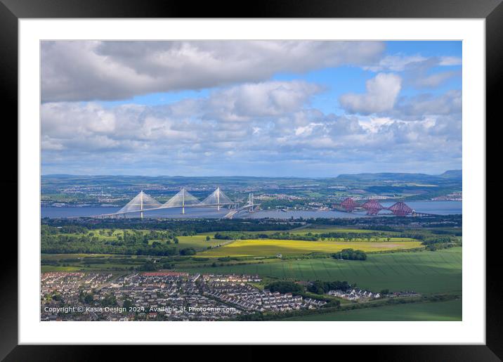 Three Bridges over the River Forth Framed Mounted Print by Kasia Design