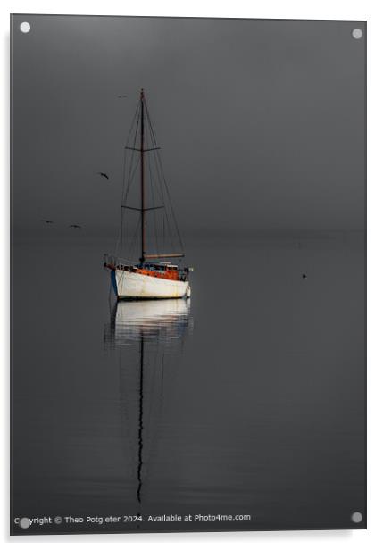 Serene Yacht on Knysna Lagoon Acrylic by Theo Potgieter