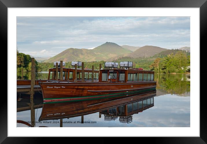 The launch Princess Margaret Rose on Derwentwater Framed Mounted Print by Andy Millard