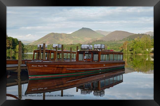 The launch Princess Margaret Rose on Derwentwater Framed Print by Andy Millard
