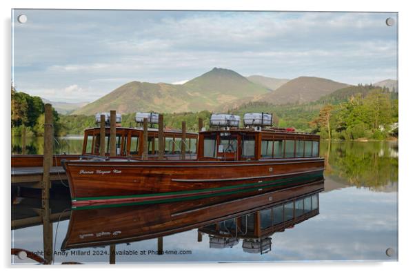 The launch Princess Margaret Rose on Derwentwater Acrylic by Andy Millard