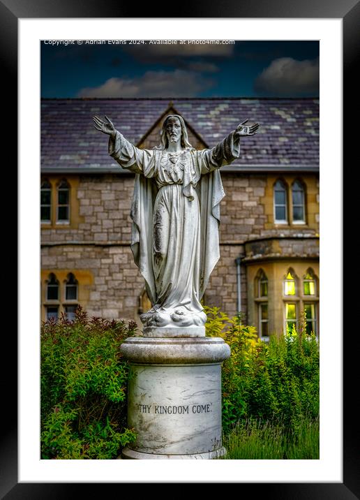 The Statue of Christ Framed Mounted Print by Adrian Evans