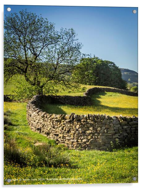 Swaledale Heart Stone Wall Acrylic by kevin cook