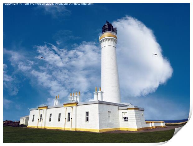 Covesea Skerries Lighthouse Nautical Print by Tom McPherson