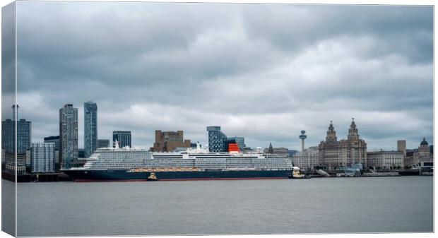 Queen Ann Liner Liverpool Sky Canvas Print by Victor Burnside