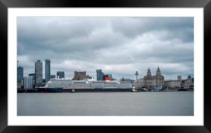 Queen Ann Liner Liverpool Sky Framed Mounted Print by Victor Burnside