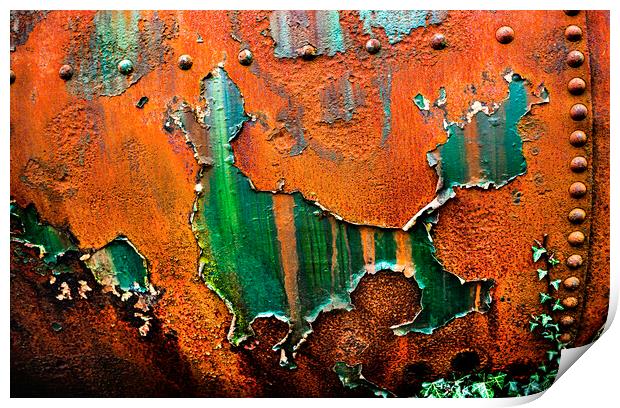 Rusty Decaying Petrol Tank Print by Maggie McCall