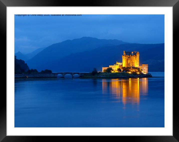 Eilean Donan Castle at night Framed Mounted Print by Chris Petty