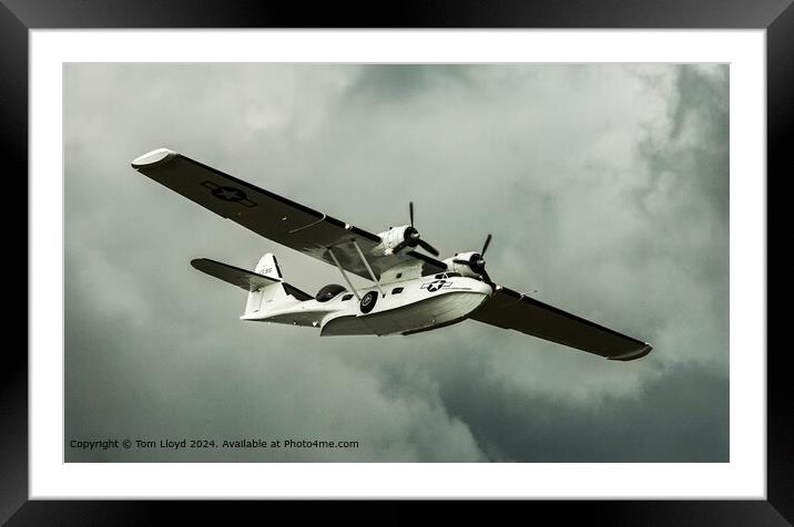 Vintage PBY Seaplane USA Framed Mounted Print by Tom Lloyd