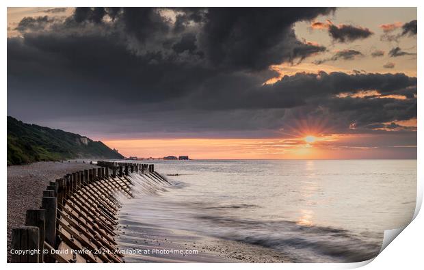 The Sun Goes Down On Overstrand Beach  Print by David Powley