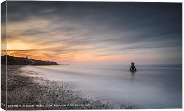 The Sun Goes Down on Happisburgh Beach Canvas Print by David Powley