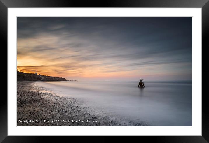 The Sun Goes Down on Happisburgh Beach Framed Mounted Print by David Powley