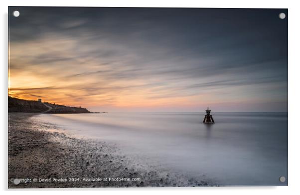 The Sun Goes Down on Happisburgh Beach Acrylic by David Powley