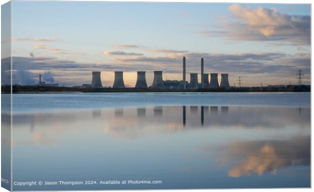 West Burton Power Station Sunset Canvas Print by Jason Thompson