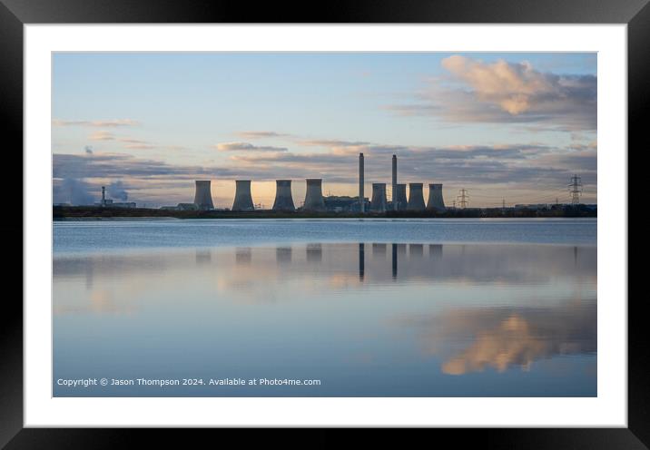 West Burton Power Station Sunset Framed Mounted Print by Jason Thompson