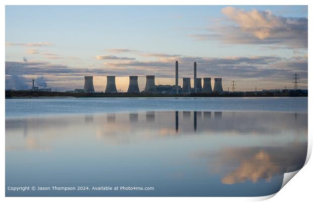 West Burton Power Station Sunset Print by Jason Thompson