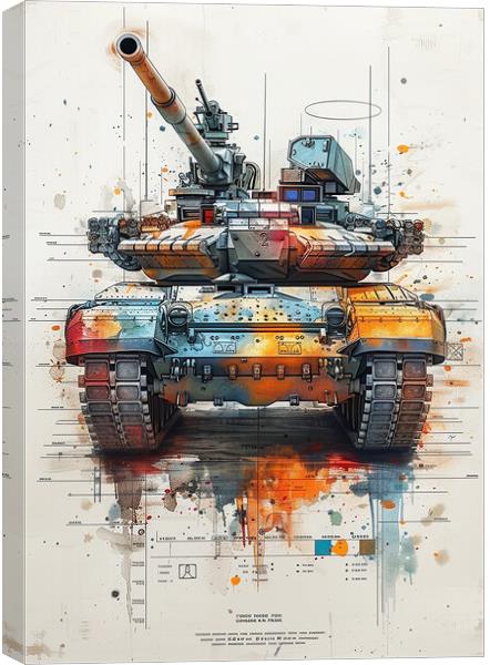 British Chieftan Tank Sketch Canvas Print by Airborne Images